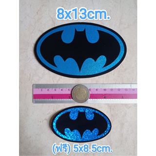 สติ๊กเกอร์ฟรอย แบทแมน 8x13cm🚩ฟรี1แผ่นเล็ก🚩batman สะท้อนแสงวิ้งๆ สติ๊กเกอร์ติดรถยนต์ ติดผนัง ติดของเล่น การ์ตูน ยอดมนุษย์