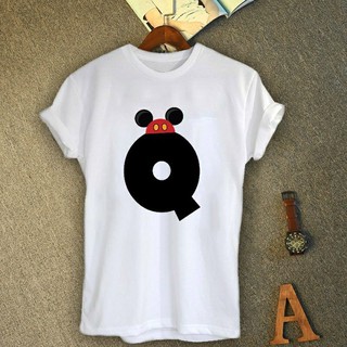 เสื้ออักษรลายหมวกมิกกี้ อักษร Q