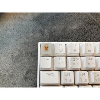 keycap กวางเรนเดียร์ พื้นขาว ฐานใส