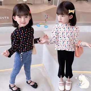แขนยาวเสื้อยืดลายพิมพ์ท็อปส์ประเดิมเสื้อลำลอง  for girl
