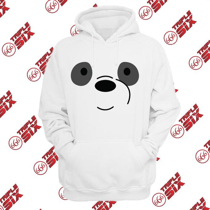 Putih เสื้อแจ็คเก็ตมีฮู้ดสีขาว We Bare Bears Panda