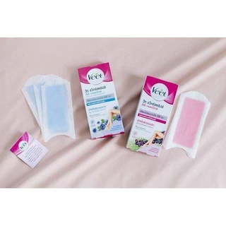 (ซื้อในไลฟ์ 72 บาท)แผ่นแว็กซ์ขจัดขน Veet Waxstrips แว็กซ์สตริปส์ 1 กล่อง (กล่องอาจจะมีไม่สวยบ้าง)