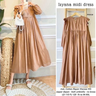  Midi Dress HS Material ผ้าฝ้ายเรยอน Midi Dress ชุดเดรสเกาหลีผู้หญิง Gamis Dress Midi Dress ผู้หญิงนําเข้า