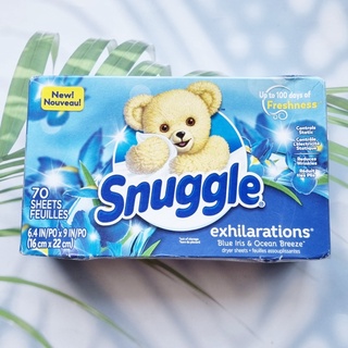 แผ่นอบผ้า กลิ่นบลูไอริส &amp; โอเชียน บีช Fabric Softener Dryer Sheets Blue Iris &amp; Ocean Breeze 70 Sheets (Snuggle®)