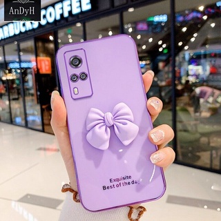 Andyh เคสโทรศัพท์มือถือ กันกระแทก ประดับโบว์ สีแคนดี้ สําหรับ Vivo Y31 2021 Y51 2020 Y51A Y53S 4G