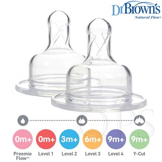 จุกนม Dr. Browns Wide-neck Bottle Nipples สำหรับขวดนมเสมือนนมแม่ ขวดอ้วน