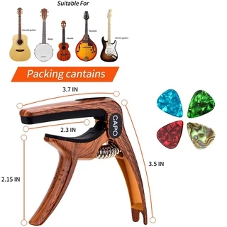 Guitar Capo กีตาร์ 6/12 สตริงอะคูสติกกีตาร์ไฟฟ้า Capo พร้อม 1 ชิ้นหยิบ capo สำหรับกีตาร์