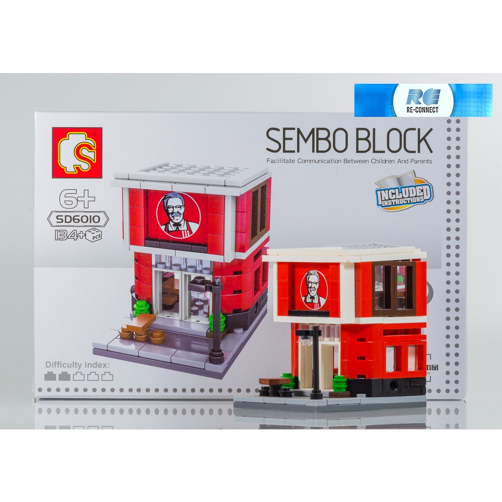 บล็อกตัวต่อร้านค้า เลโก้จีน ร้านขายอาหาร ไก่ทอด ของเล่น SEMBO BLOCK KFC Fried Chicken Fast Food 134PCS SD6010 LEGO China