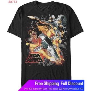 เสื้อยืดผู้ชายและผู้หญิง Star Wars Mens Force Hunter Graphic T-Shirt Short sleeve T-shirts