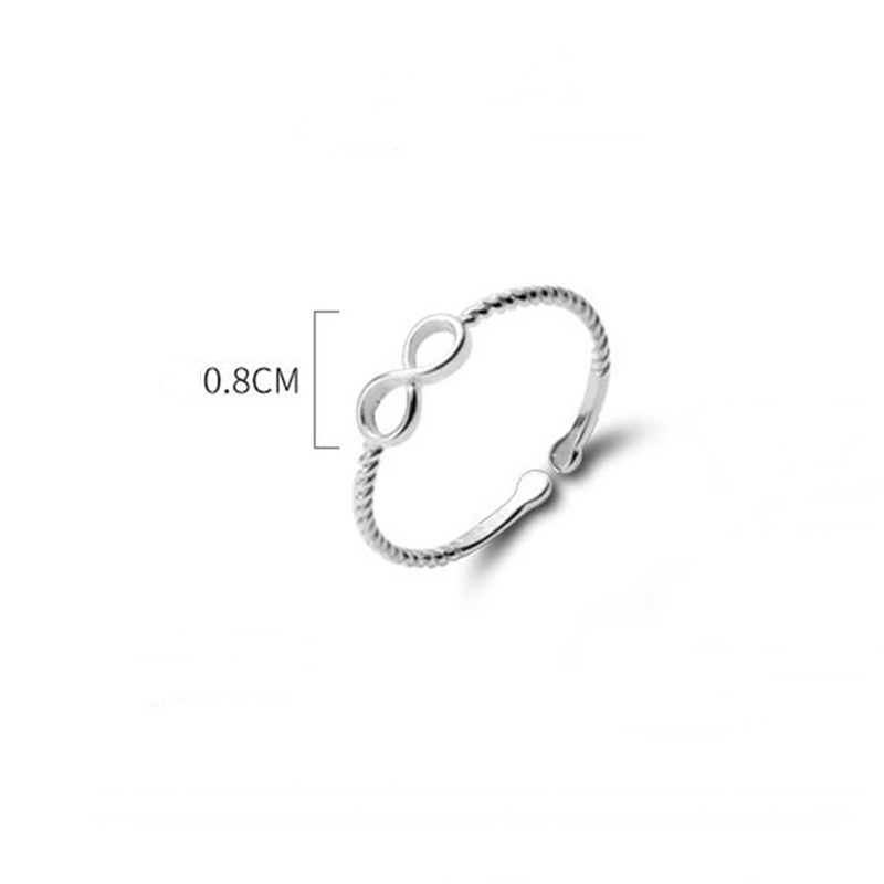 แหวนเงินแท้ 92.5% Infinity (Mini) RGS-028  อินฟินิตี้ สีเงิน และสีโรสโกลด์ ปรับขนาดได้ ราคา ถูกที่สุด ดีลบีเคเค แกลเลอรีภาพที่ 7