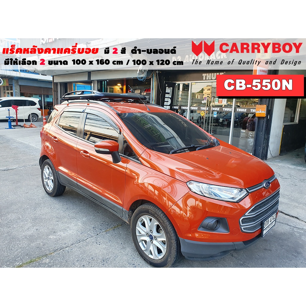 แร็คหลังคารถ Ford Ecosport แครี่บอย Carryboy CB-550N 100x160 cm ,100x120 cm มี 2 สี ดำ/บลอนด์ ราวหลั
