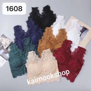 🦚Kaimook shop🦚พร้อมส่ง#1608 Lace bra ฟรีไซส์ ทรงกล้าม