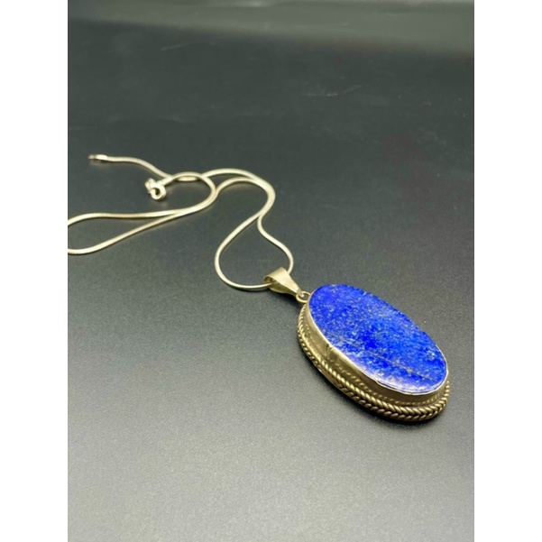 100% Natural Lapis Lazuli Pendant / Beautiful Design / Afghani Lapis Lazuli Necklace Jewelry With Chain 18inch.