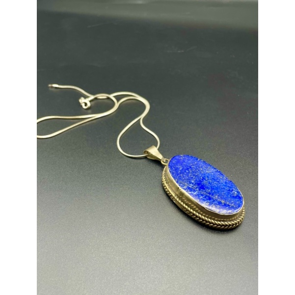 100% Natural Lapis Lazuli Pendant / Beautiful Design / Afghani Lapis Lazuli Necklace Jewelry With Ch