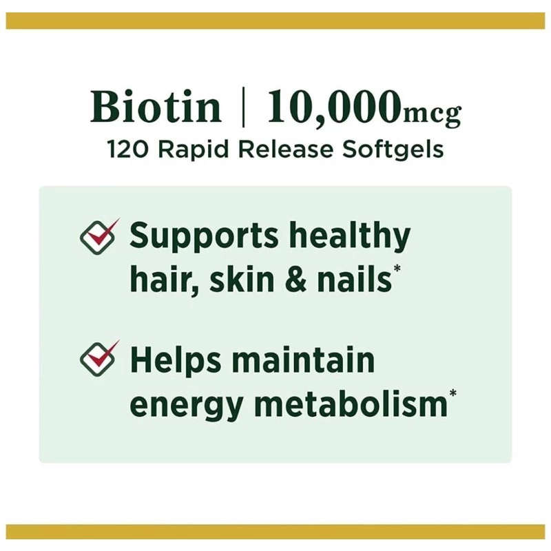 Nature's Bounty Biotin 10,000 mcg 120 Softgels thumbnail 7