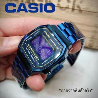 Casio กันน้ำ100% งานมิเลอร์ สีน้ำเงิน