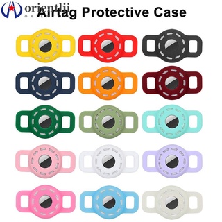ORIENTLII Useful Air Tag Holder Hollow Tracker Protector Cover Airtag Protective Case New Silicone For Apple Badges Airtags Dog Cat Collar GPS Finder Pets Anti-lost Locator Sleeve/Multicolor