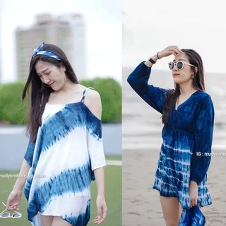 มัดย้อม ชุดมัดย้อม เดรสมัดย้อม เสื้อมัดย้อม ชุดไปทะเล
