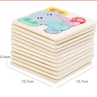 ของเล่นไม้ จิ๊กซอว์ไม้ 3 มิติ จิ๊กซอว์ 3D สัตว์ พาหนะ ของเล่นเสริมพัฒนาการ