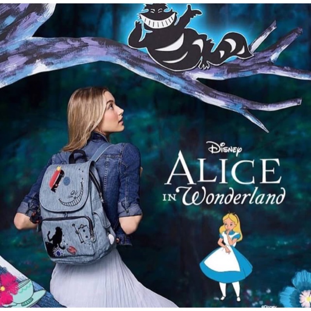 Kipling Disney's Alice in Wonderland Printed Backpack กระเป๋าเป้ Limited คอลเลคชั่น ALICE
