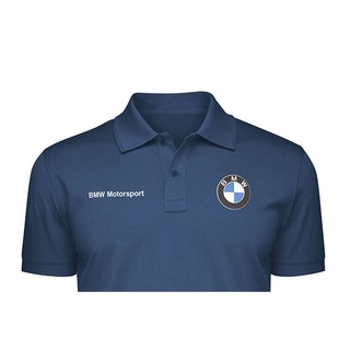 เสื้อโปโลลําลอง ผ้าฝ้าย แขนสั้น พิมพ์ลาย BMW Motorsports สไตล์สปอร์ต สําหรับผู้ชาย มี 5 สี