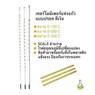 เทอร์โมมิเตอร์แบบแท่งแก้ว ปรอท Mercury thermometer