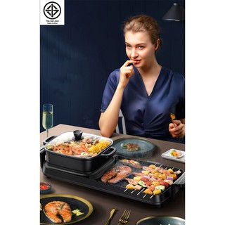 DK-806 เตาปิ้งย่าง+หม้อสุกี้ อเนกประสงค์พร้อมหม้อสุกี้
