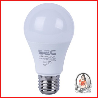 หลอดไฟ LED หลอดไฟ หลอด LED BULB ULTRA A60 9 วัตต์ E27 WARM WHITE BEC 
 หลอด LED ขนาดกำลังไฟ 9 วัตต์ เปิดปุ๊บสว่างปั๊บ ปร