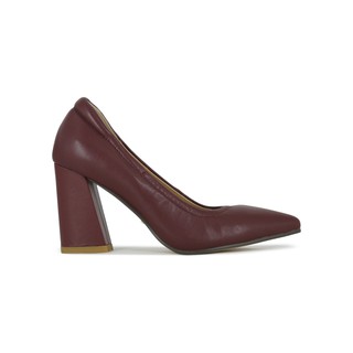 SHU CELEB HEELS 3.5" RETRO HEELS - BURGUNDY รองเท้าส้นสูง