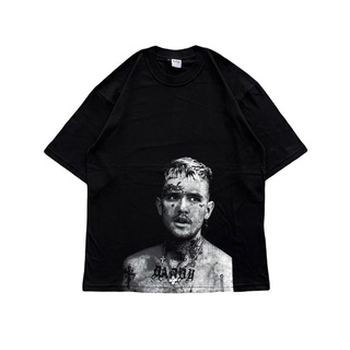 เสื้อยืดโอเวอร์ไซส์เสื้อยืด แขนสั้น พิมพ์ลาย Lil PEEP LOVE BLACKS-3XL