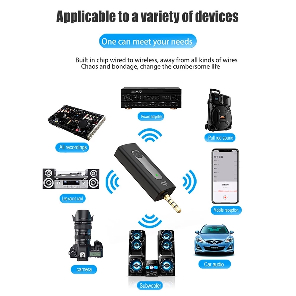 Wireless Microphone  ไมโครโฟนไร้สายแบบพกพาใช้สําหรับ สมาร์ทโฟน ไมค์ไร้สายหนีบเสื้อ ไมค์หนีบปกเสื้อ thumbnail 9