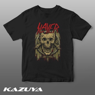 แขนสั้นcrew neck TM-0024 SLAYER เสื้อยืด วงร็อค สไตล์วินเทจ เรโทรS-XXXXL