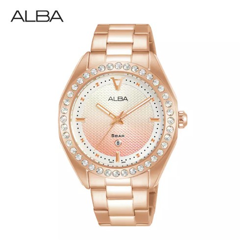SQ ALBA Limited Edition นาฬิกาข้อมือผู้หญิง สายสแตนเลส สีโรสโกลด์ รุ่น AH7W68X,AH7W68X1