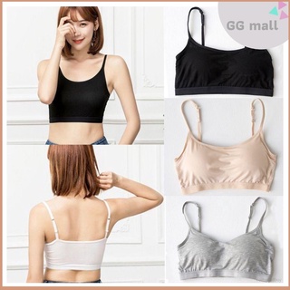 [GGmall] เสื้อชั้นในไร้โครง ยืด ใส่สบาย กระชับ สปอตบรา สีขาว ดำเนื้อ สายปรับได้ เสื้อในไม่มีตะขอหลัง #113