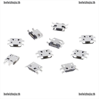 (Zhuzhu) ซ็อกเก็ตเชื่อมต่อพอร์ต Type B Micro Usb 5 Pin Female 10 ชิ้น