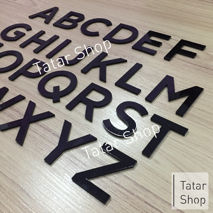 🔥 พร้อมส่ง 🔥 ตัวอักษรอะคริลิค สีดำ สูง 5 cm. หนา 3 mm, ทนแดด ทนฝน ราคาจำนวน 1 ตัว [ ไม่ได้ขายทั้ง set ] - รูปที่ 3