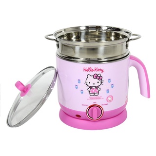 Hello Kitty หม้อต้มไฟฟ้า รุ่น KW-6610 ความจุ 1.5 ลิตร หม้อต้มไร้สาย ซึ้งนึ่ง ฝาแก้ว กำลังไฟ 600 วัตต์ หม้อต้ม ไฟฟ้า