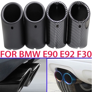 2 ชิ้น   ระบบไอเสียของ BMW E92 E90   ท่อไอเสียรถยนต์  70mm Car Exhaust Muffler Tip Cover For BMW F30 2013-2018 E92 E90 3 Series GT 325i 328i 2006-2013 Stainless Steel