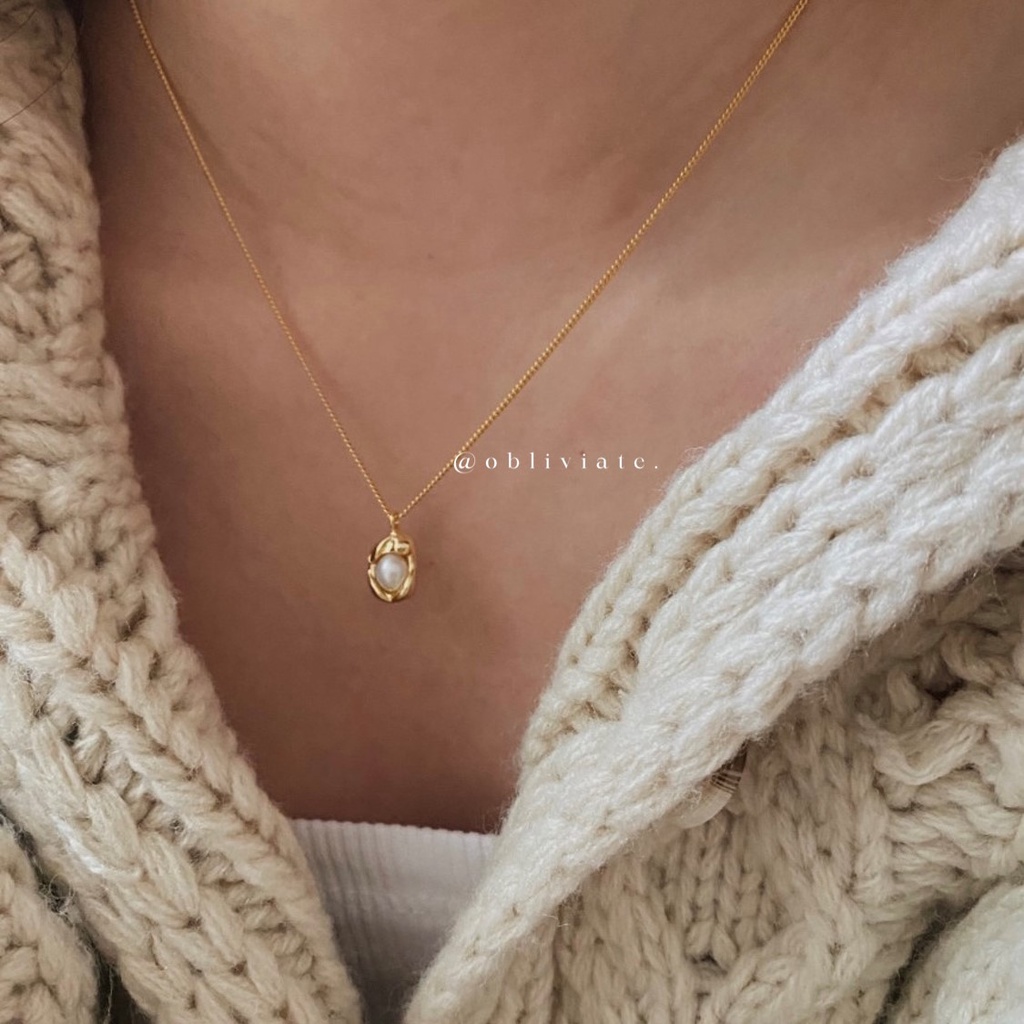 สร้อยคอโซ่ 18เค ดีไซน์เอกลักษณ์มุก เหล็กไทเทเนียมและสแตนเลส - รูปที่ 3