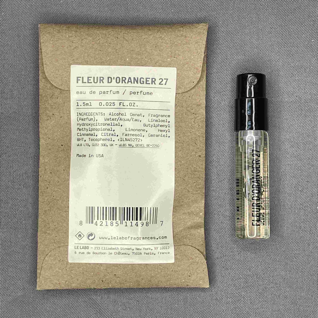 「น้ำหอมขนาดเล็ก」Le Labo Fleur d'Oranger 27 1.5ML