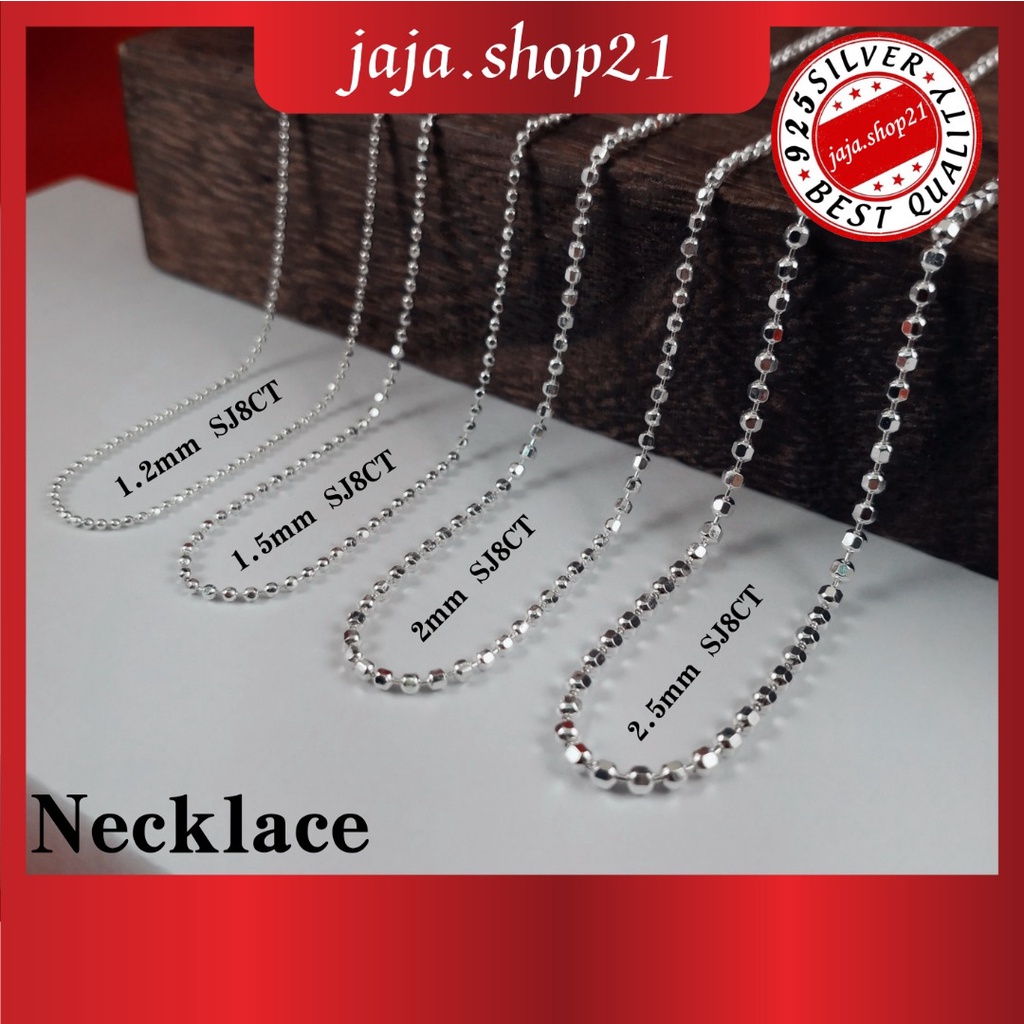 | โซ่สร้อยคอเงิน 925 SJ8CT | 925 เงินสเตอร์ลิง SJ8CT สร้อยคอ | Rantai Leher SJ8CT Perak 925
