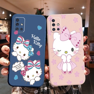 เคสโทรศัพท์มือถือแบบนิ่ม ขอบสี่เหลี่ยม ลายคิตตี้น่ารัก สําหรับ Samsung Galaxy A31 A32 4G A52 A72 5G A11 A51 A20S