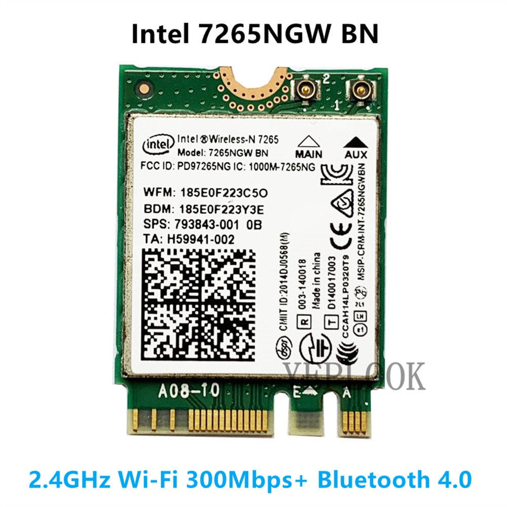 7265NGW BN 7265BN 2.4G 300Mbps WiFi + BT4.0 M.2 การ์ด Wifi