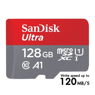 SanDisk Ultra MicroSDXC UHS-I 128GB ความเร็วสูงสุด 120 MBs U1 A1  (SDSQUA4-128G-GN6MN) J5Cn