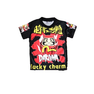 โปรโมชั่น : เสื้อยืดเด็กผ้ามัน evisu พิมพ์ลายหน้า-หลัง
