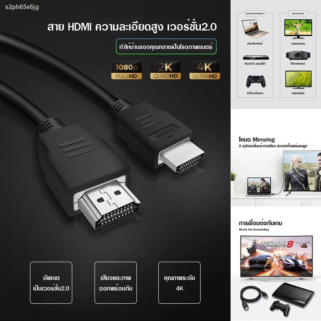 สาย HDMI 2.0 / 4K สาย HDMI to HDMI 1.5m. HDMI Cable รองรับสัญญาณ 4K Support 4K, TV, Monitor, Projector, PC, PS, PS4
