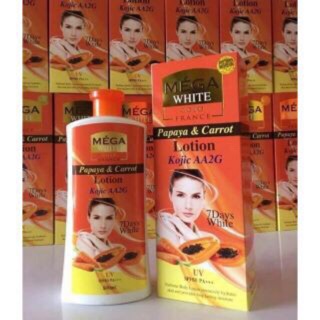 โลชั่นมะละกอผิวขาว(MEGA White Gold France )LOTION KOJIC AA2G SPF50 PA+++