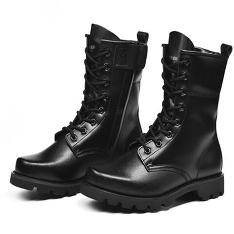 High Cut Mans Tactical Boots Steels Toe Outdoor Boots Zip Combat Boots Police Size 35-46