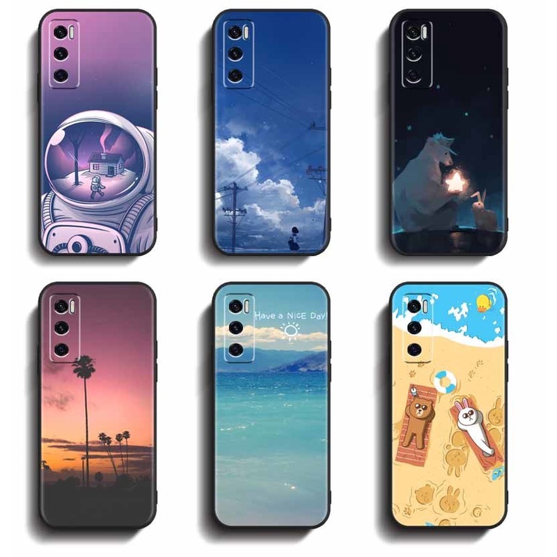 Softcase VIVO V20 SE V2020 V2022 Anticrack เคส TPU คุณภาพสูง ป้องกันเต็มรูปแบบ ซิลิโคน สีดํา เคสยาง