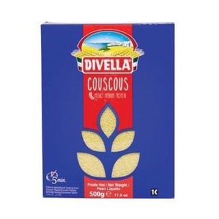 Couscous Semola Medium Grain ( Divella Brand ) 500 G. เส้นพาสต้าแบบเม็ดเล็ก ( ตรา ดีเวลล่า ) คูสคูส เซโมล่า มีเดียม เกรน